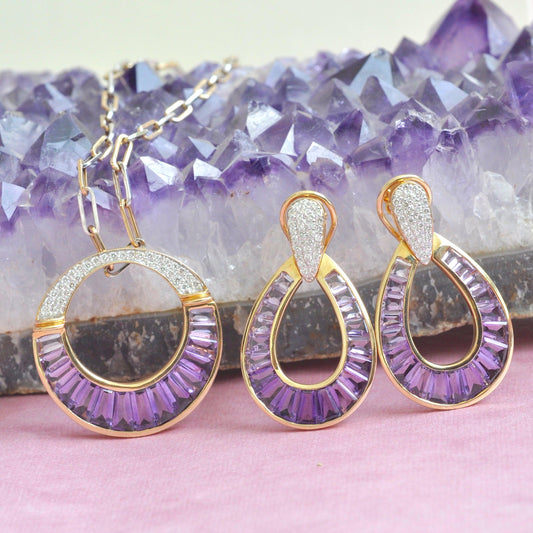 Tapered Amethyst Baguette - Vaibhav Dhadda Jewellery