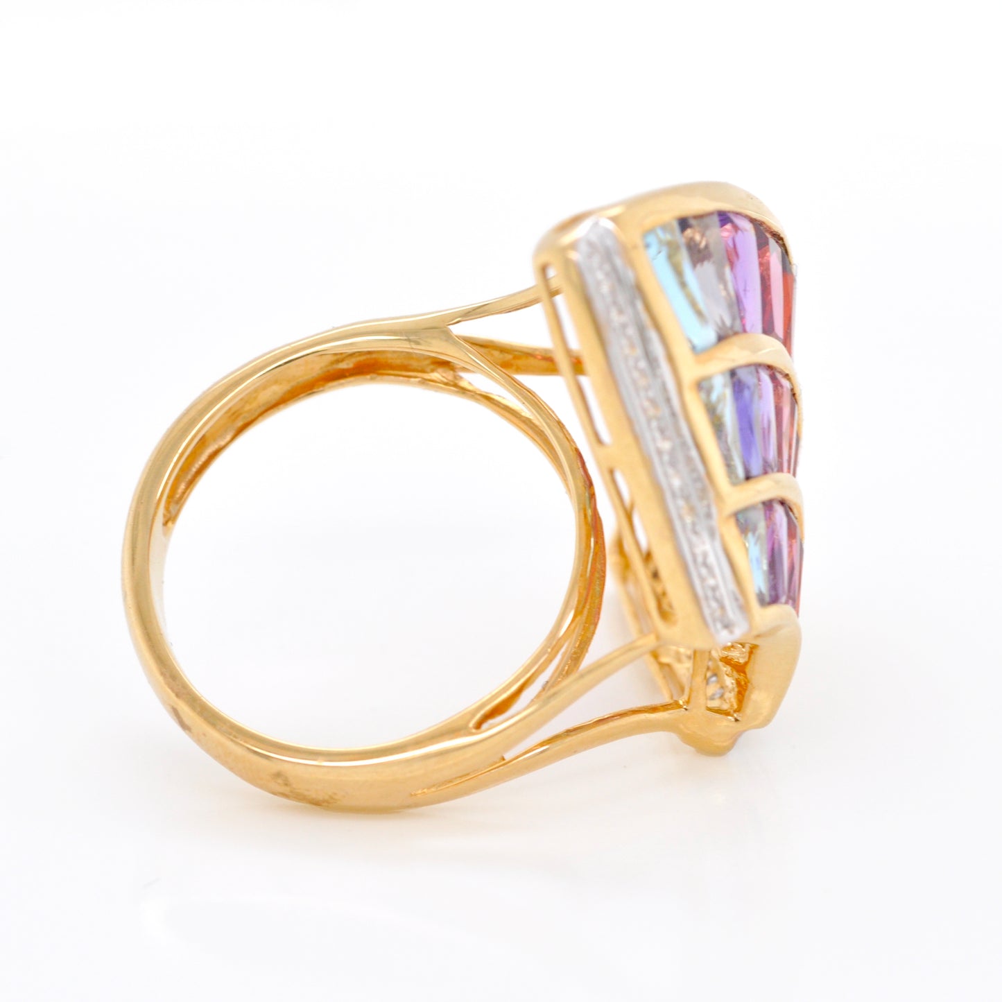 Rainbow Contemporary Cocktail Ring