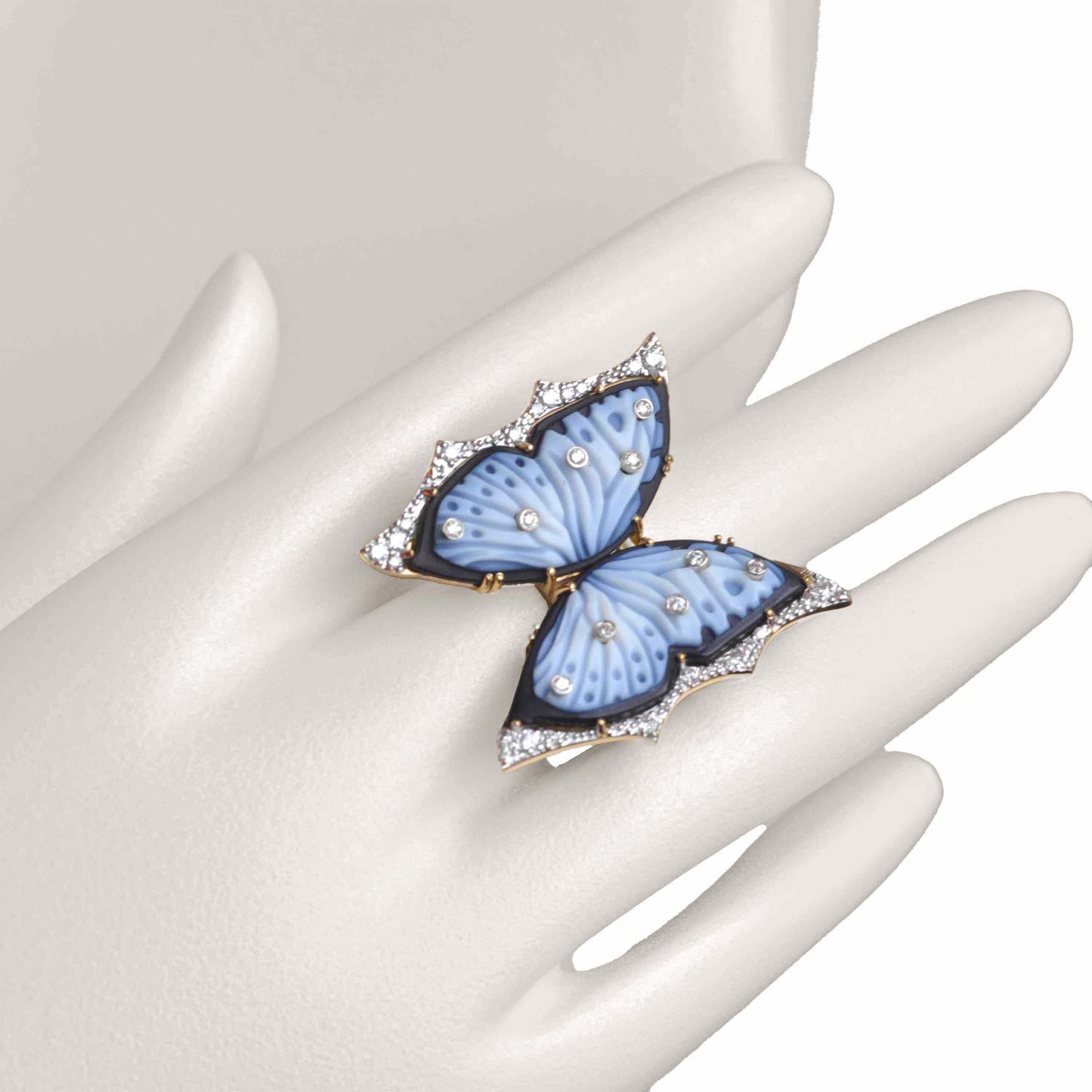 butterlfly diamond ring yellow gold