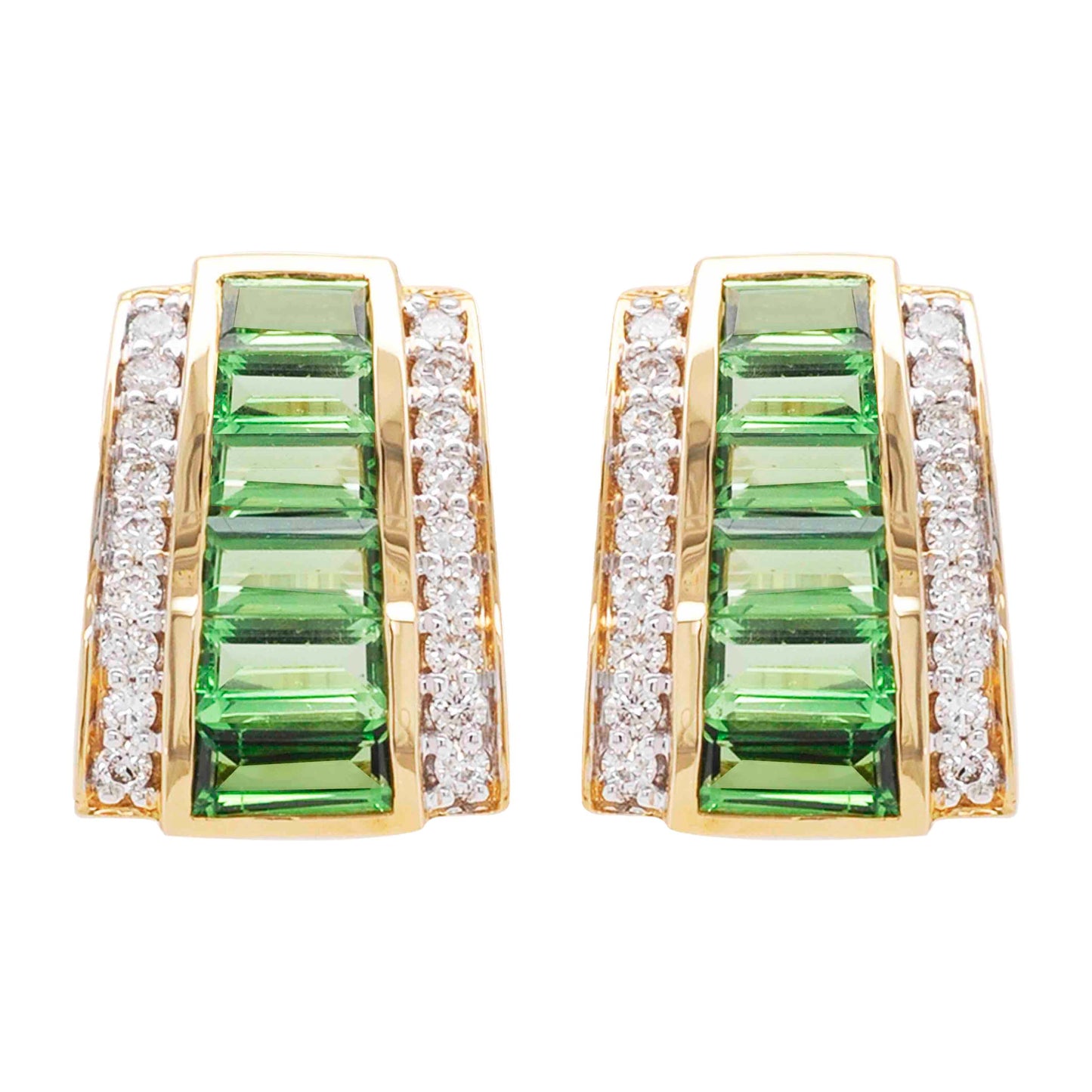 tsavorite stud earrings in gold