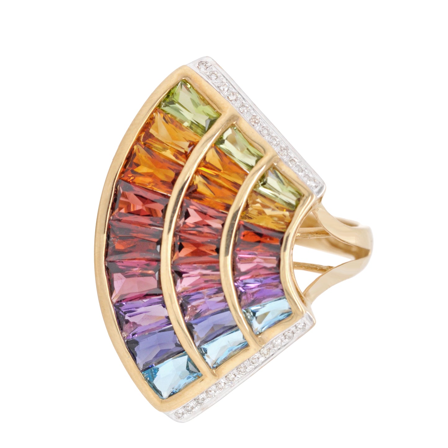 Rainbow Contemporary Cocktail Ring
