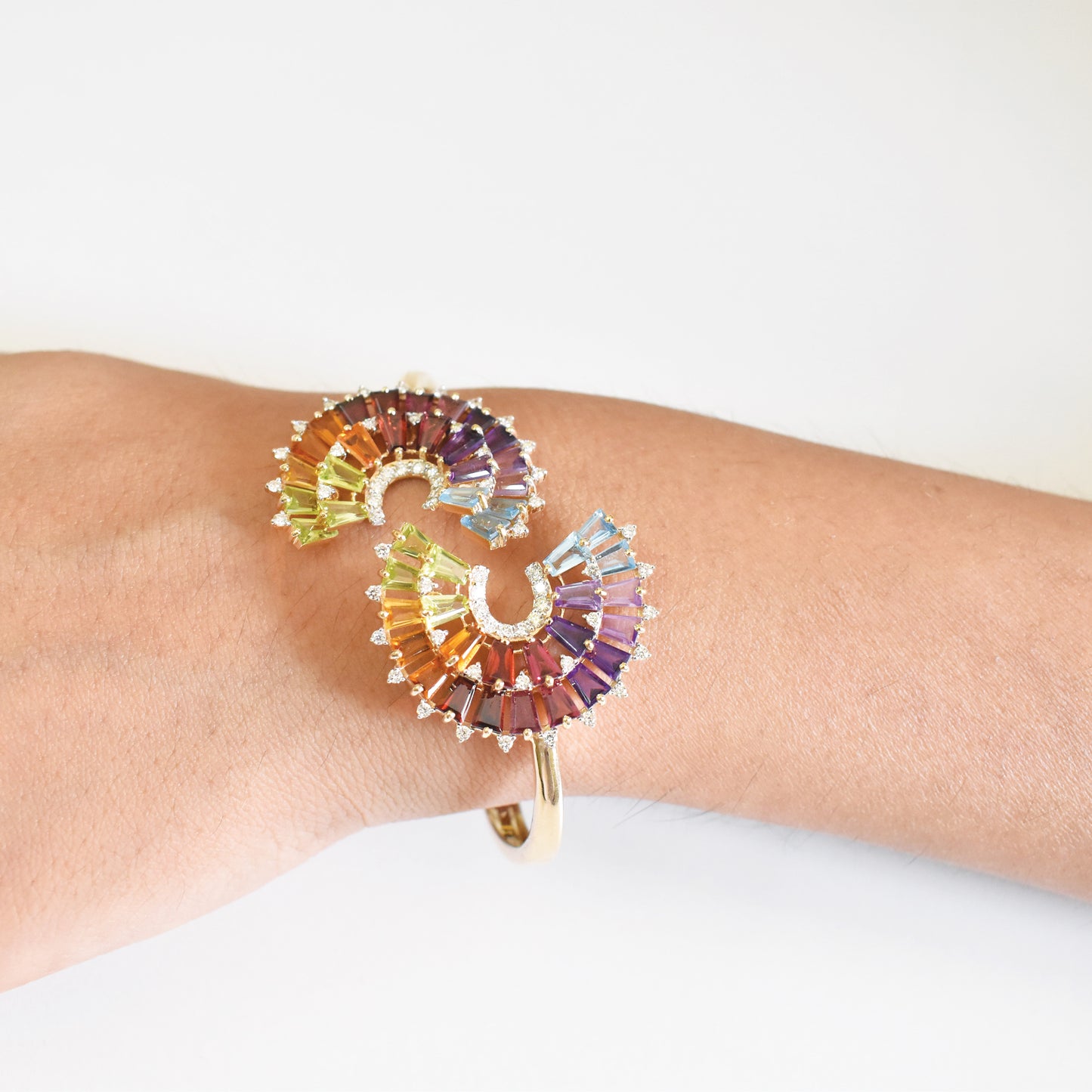 Rainbow Cuff Tapered Bracelet