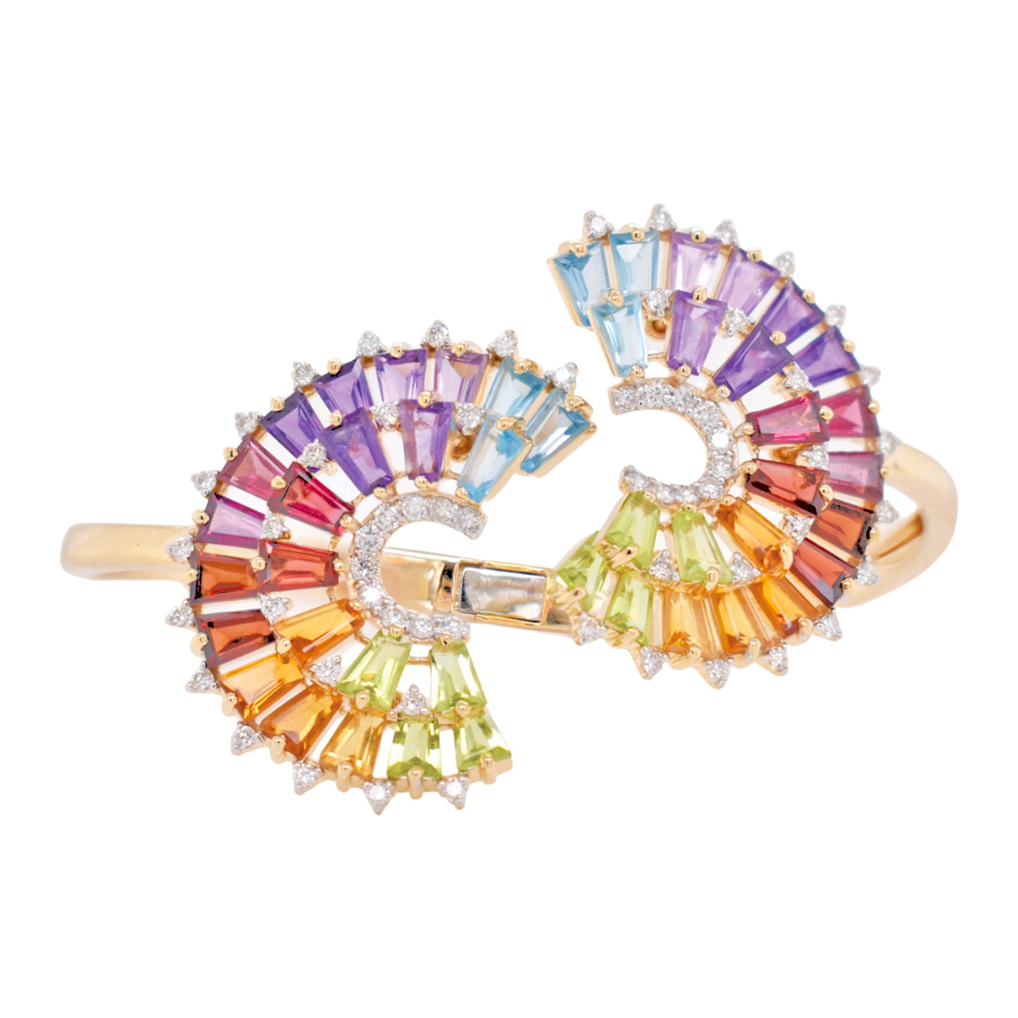 Rainbow Cuff Tapered Bracelet