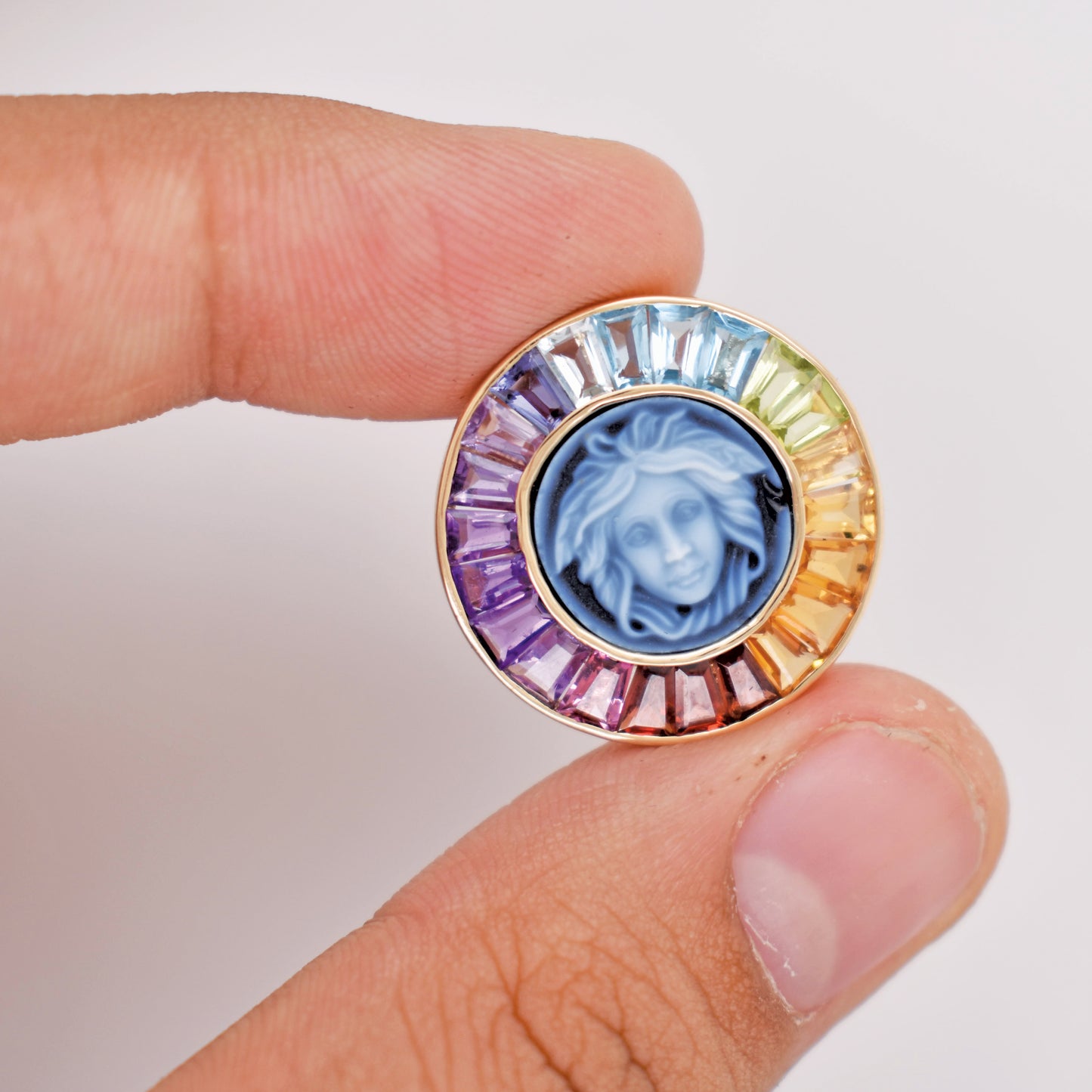 Cameo Versace Medusa Rainbow Shirt Button