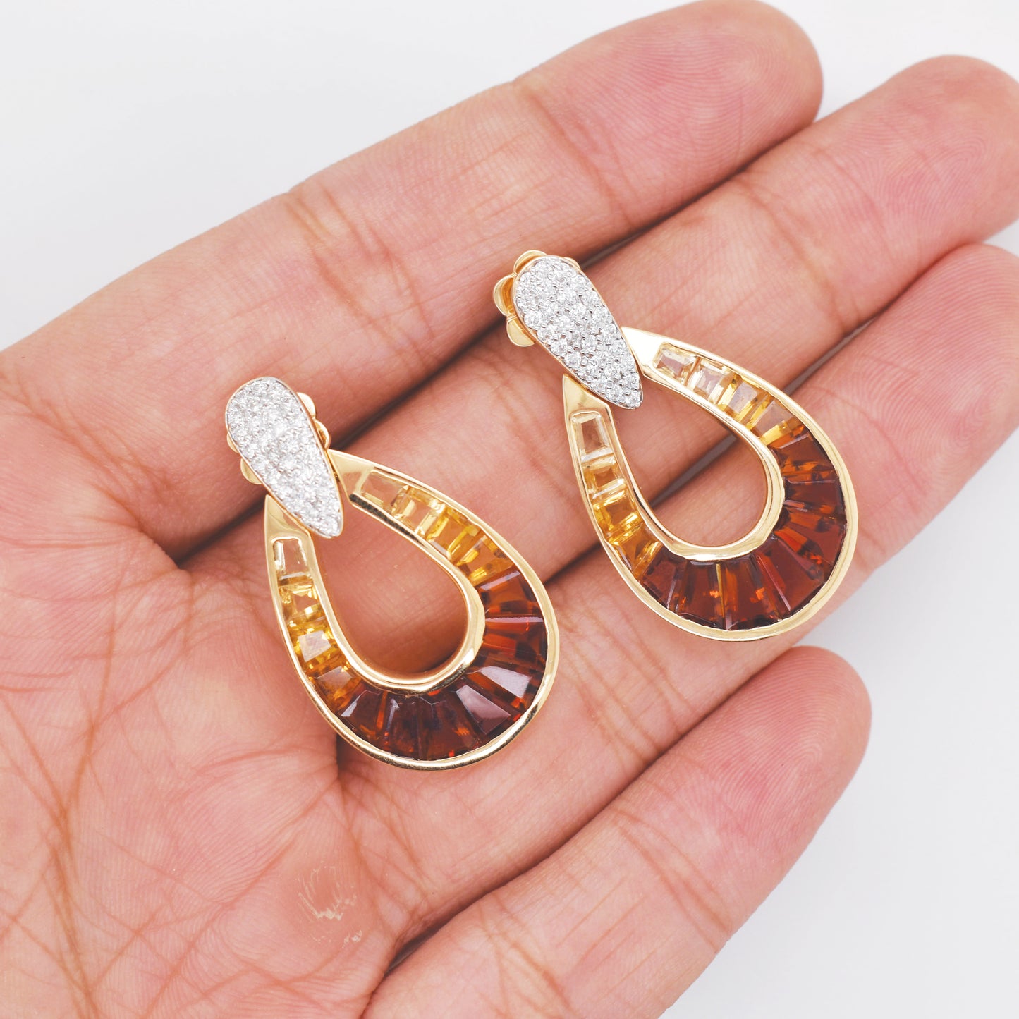 Citrine Doorknocker Earrings