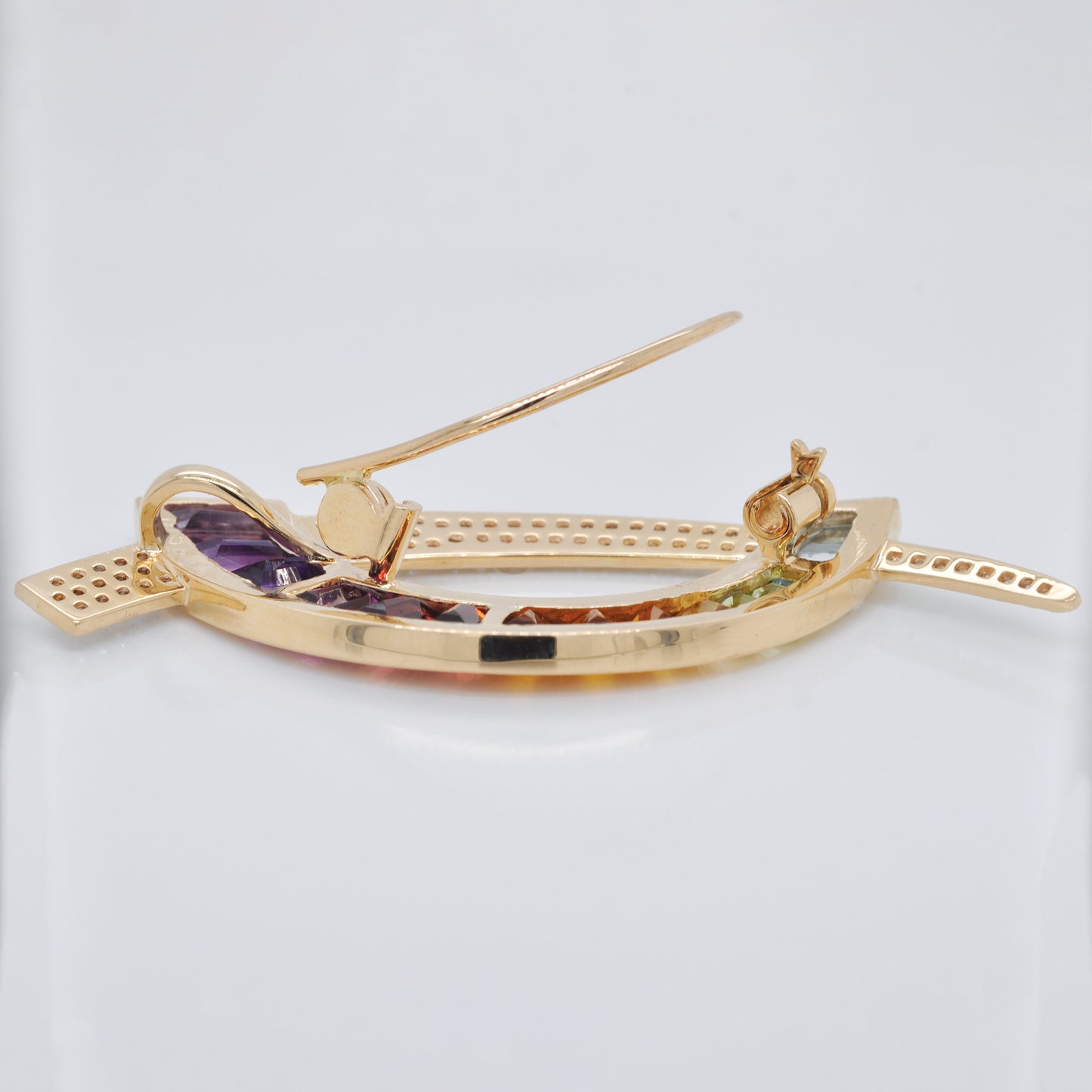 Signature D Diamond Pendant Brooch