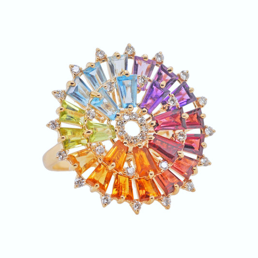 Rainbow Orbit Diamond Ring