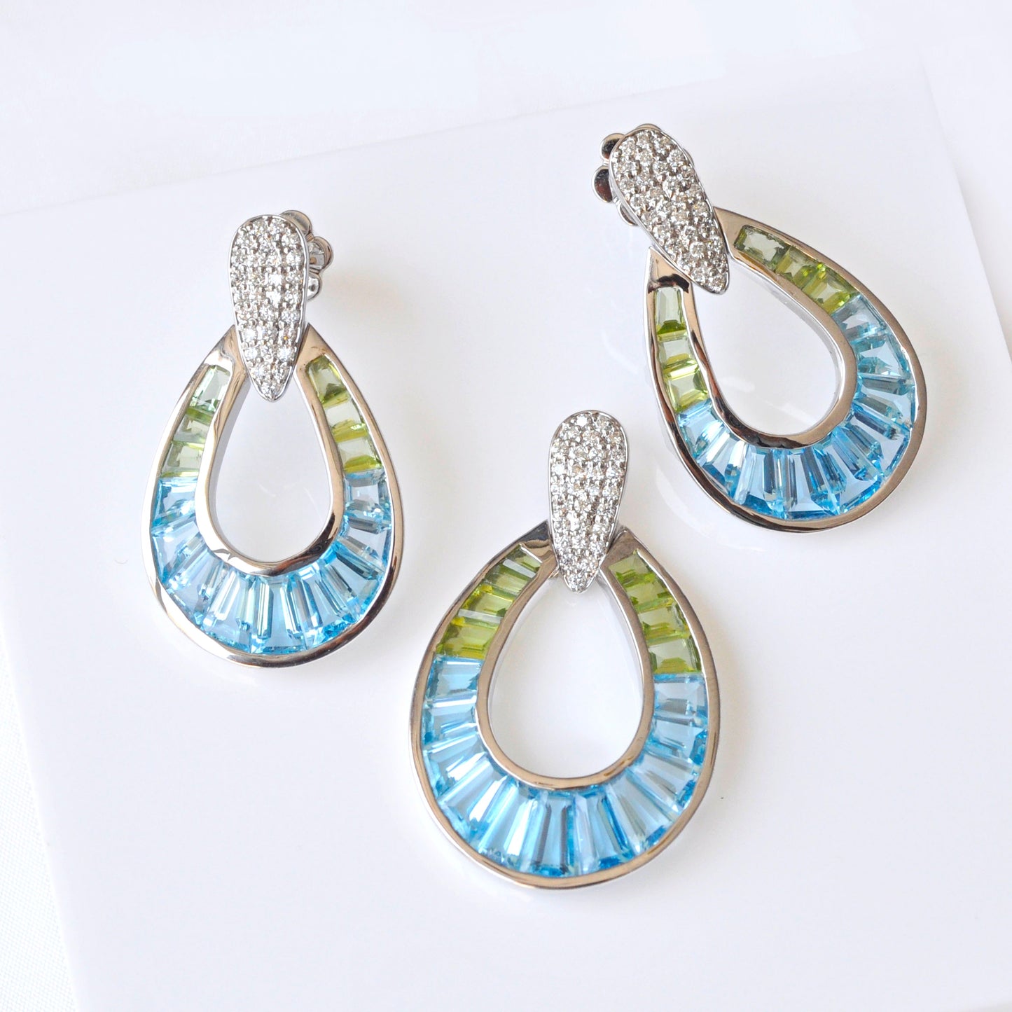Doorknocker Blue Topaz Peridot Set