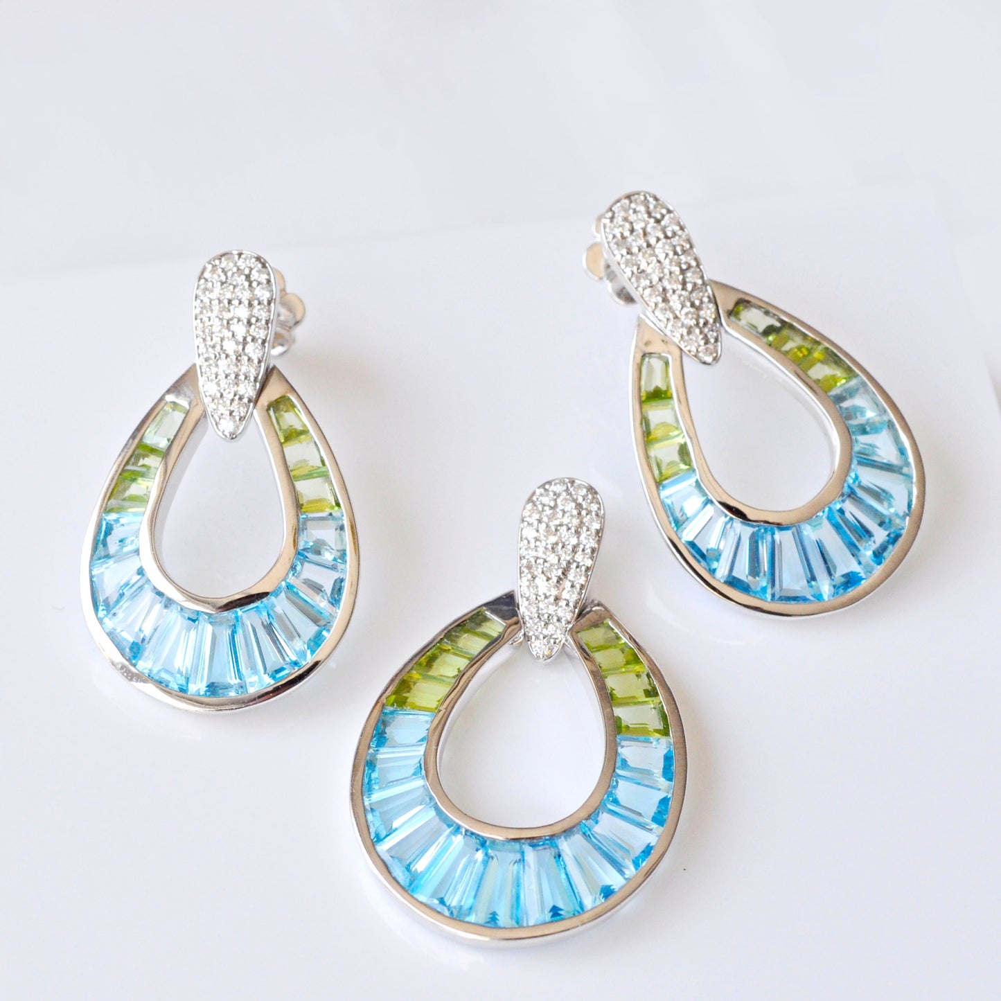Doorknocker Blue Topaz Peridot Set