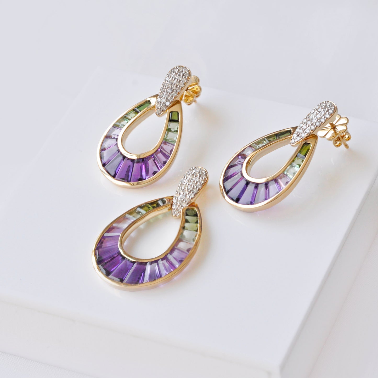 Doorknocker Amethyst Green Tourmaline set