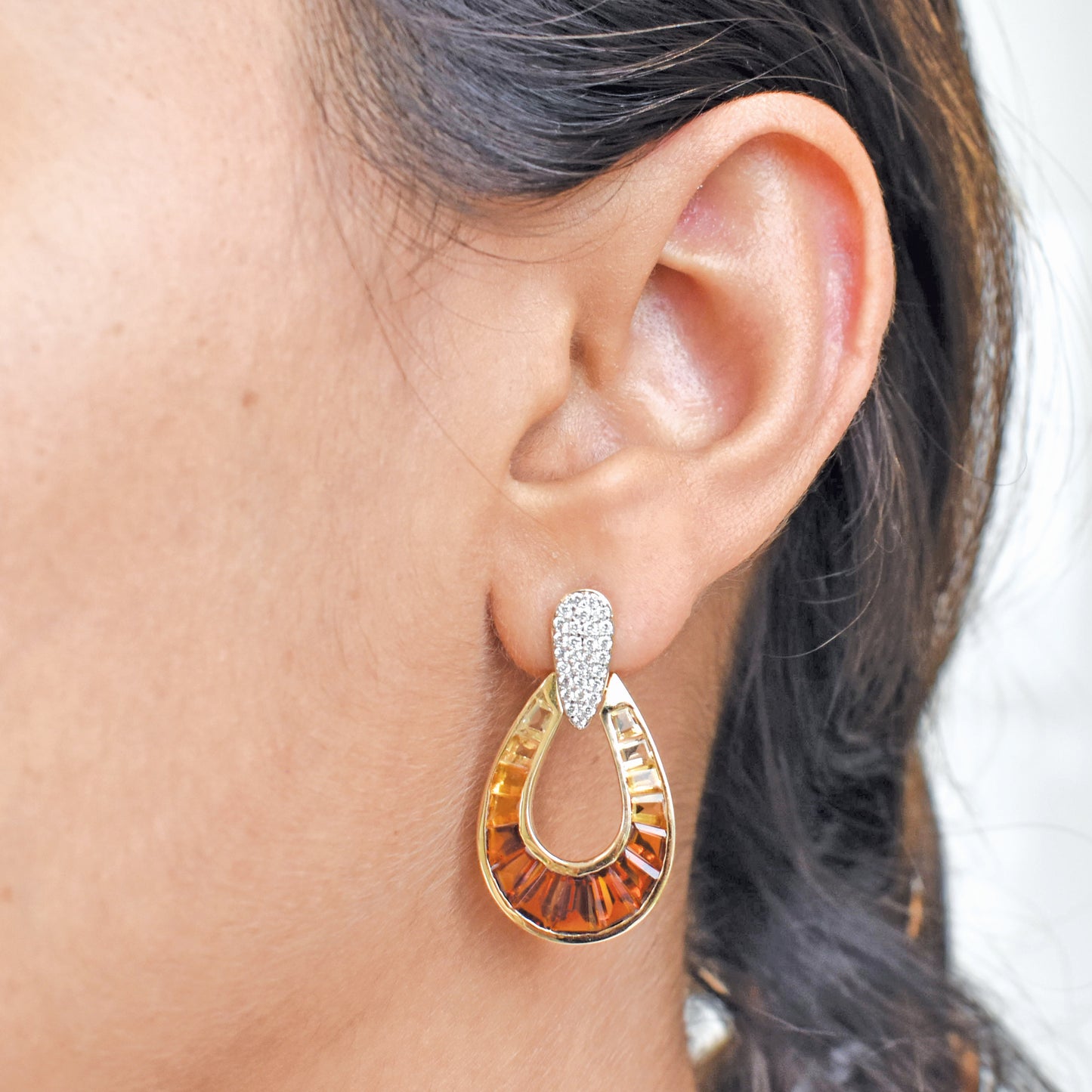 Citrine Doorknocker Earrings