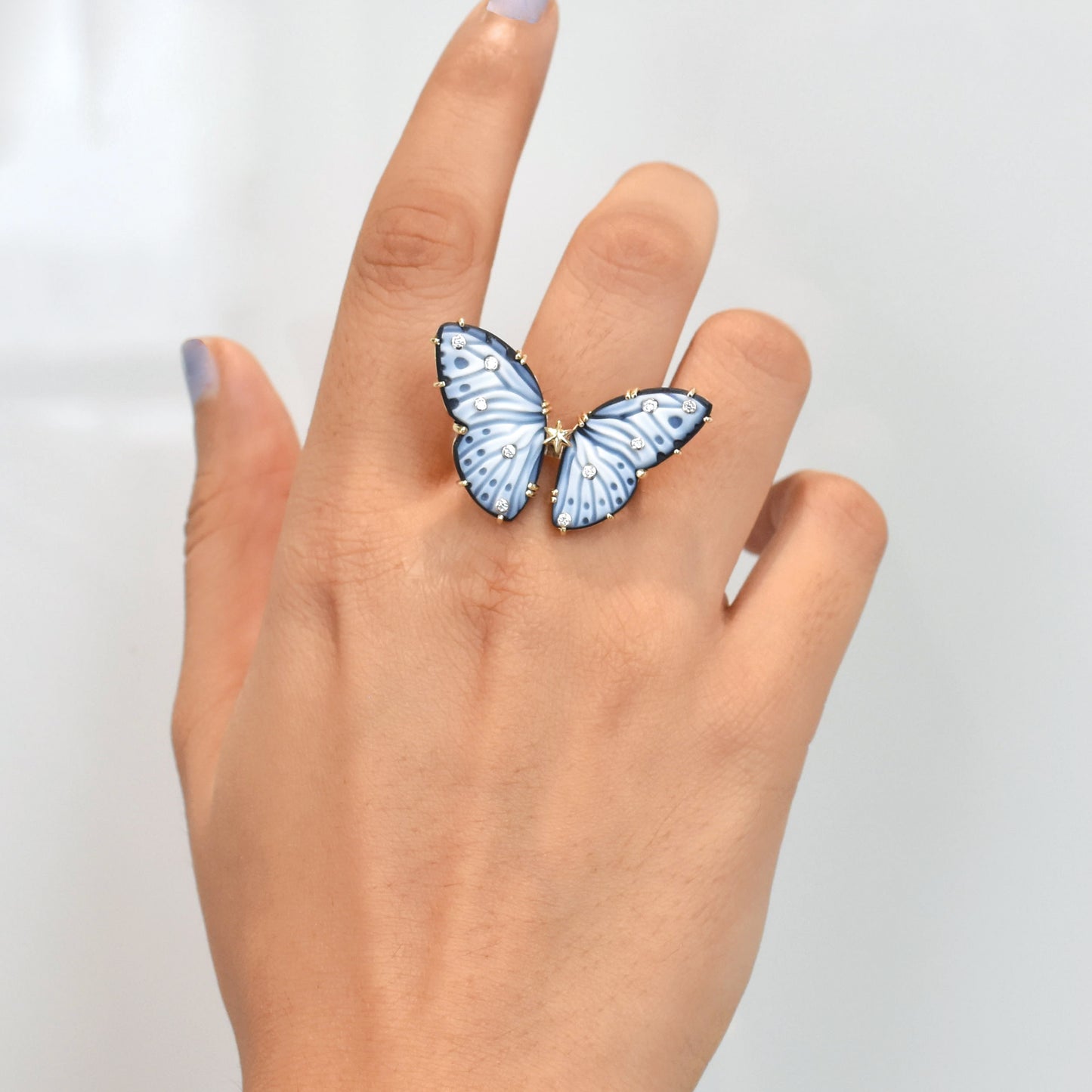 14K Gold Butterfly Cocktail Ring
