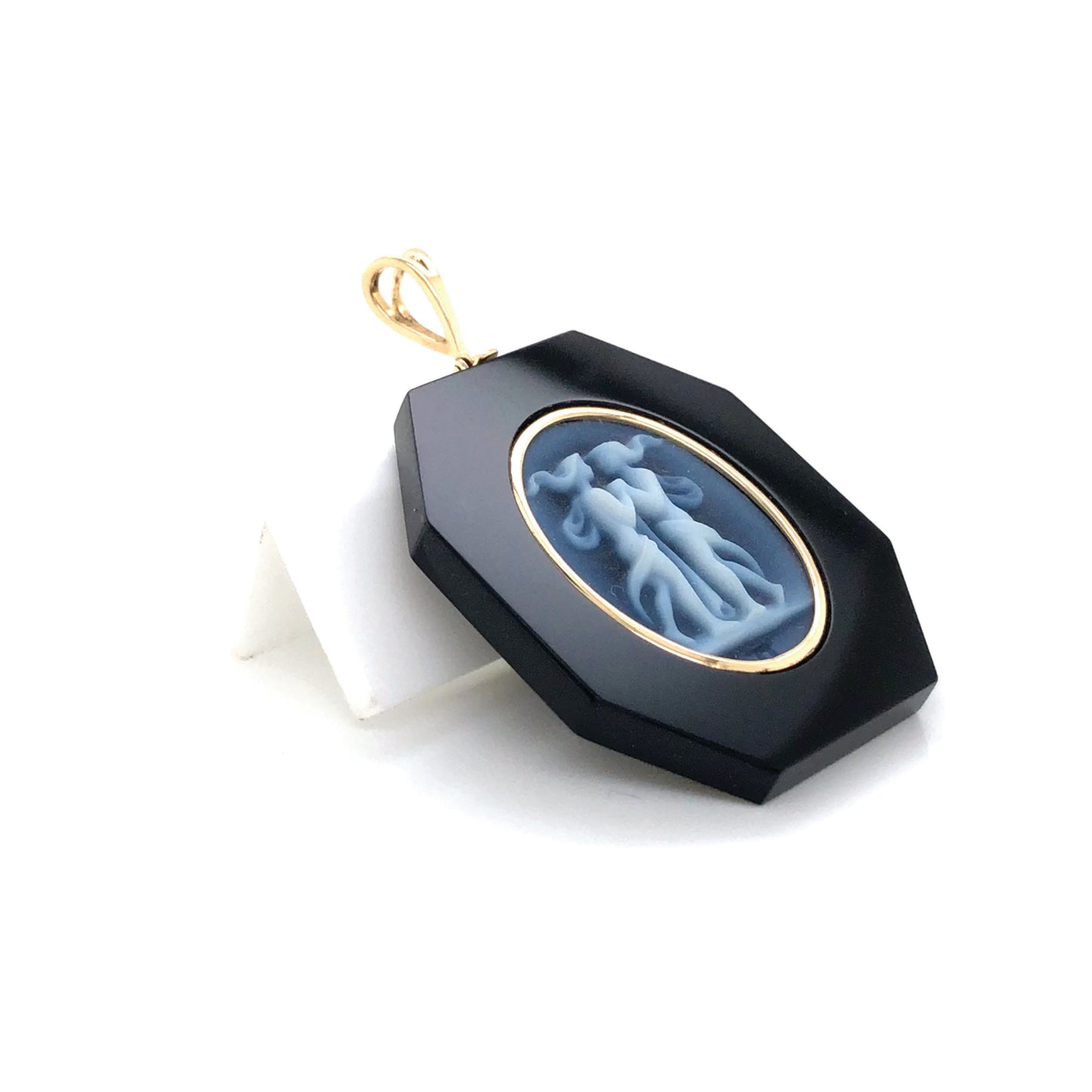 14K Gold Gemini Pendant Featuring The Twins Symbol With a Polished Finish.