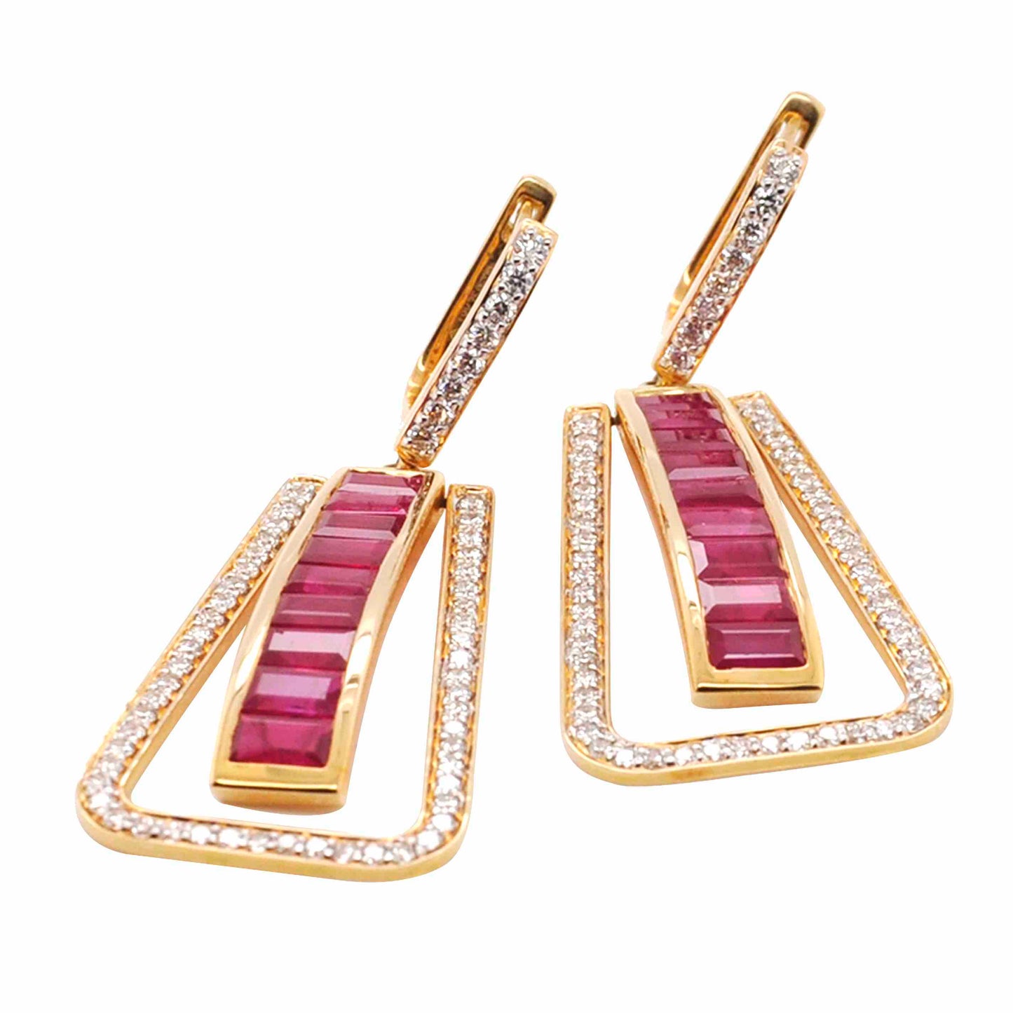 Ruby deco dangle earrings