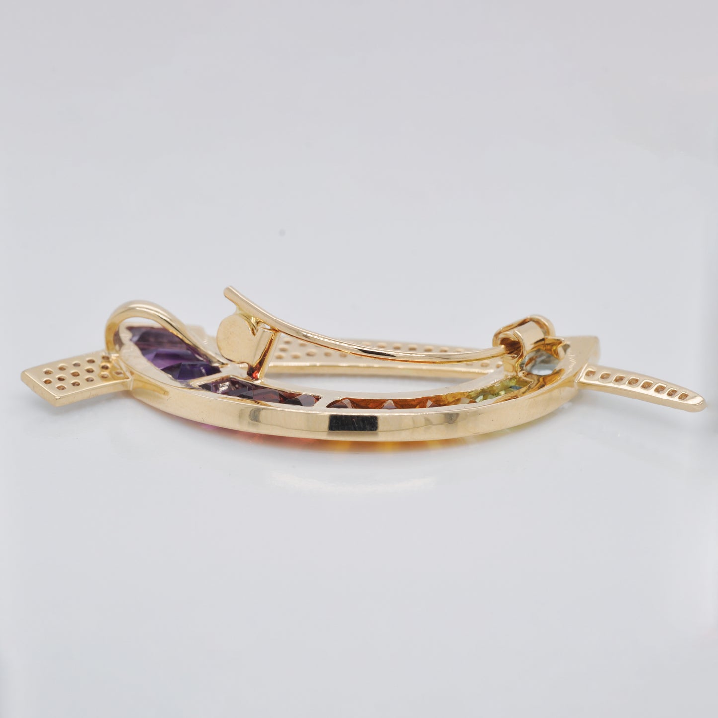 Signature D Diamond Pendant Brooch