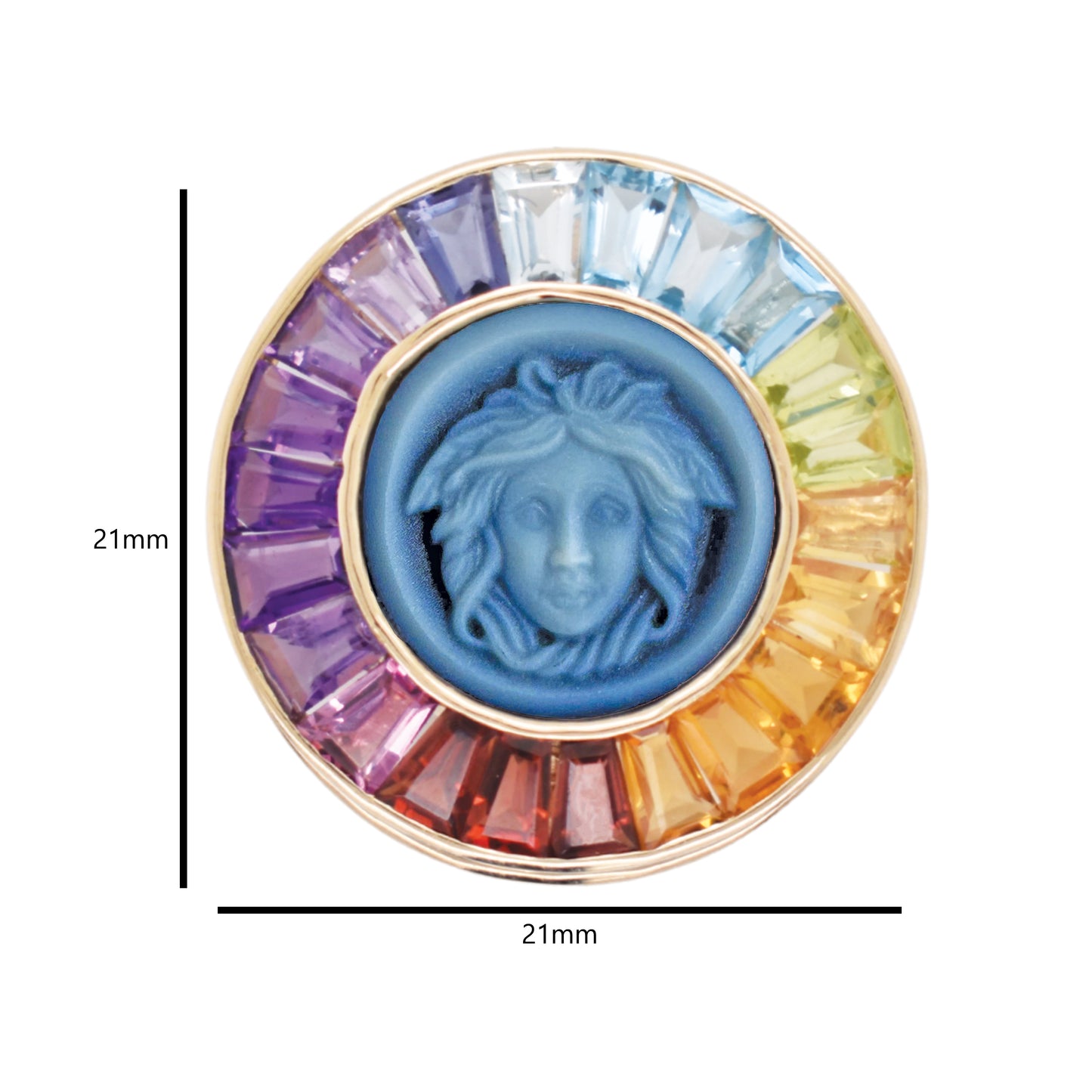 Cameo Versace Medusa Rainbow Shirt Button