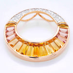 18k gold Citrine pink tourmaline diamond Cleopatra pendant
