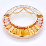 18k gold Citrine pink tourmaline diamond Cleopatra pendant
