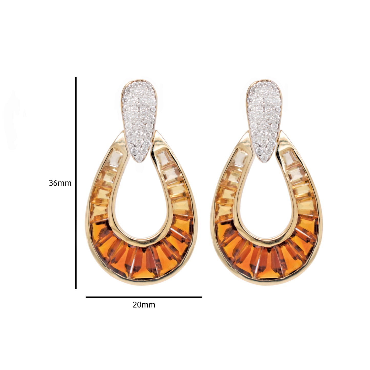 Citrine Doorknocker Earrings