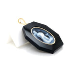 Sophisticated Zodiac Pendant Showcasing Aquarius Constellation on Onyx.