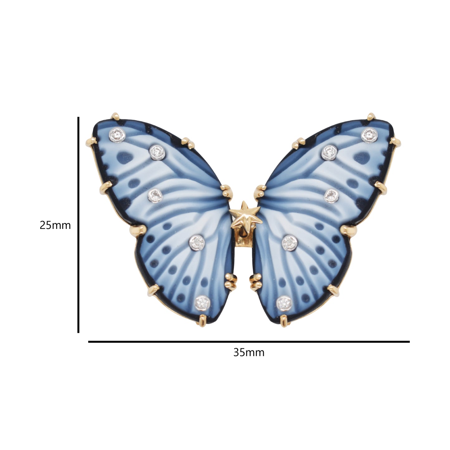 14K Gold Butterfly Cocktail Ring
