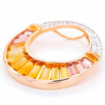Citrine pendant necklace with pink tourmaline diamond