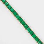 18K Gold Square Zambian Emerald Art Deco Tennis Bracelet - Vaibhav Dhadda Jewelry