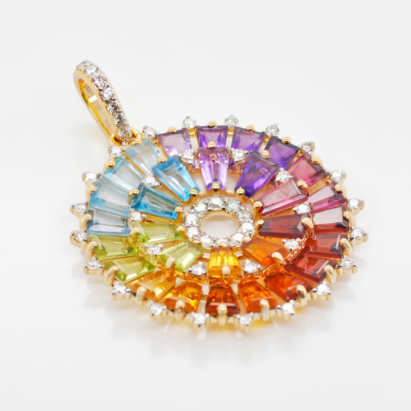 Rainbow Orbit Diamond Pendant