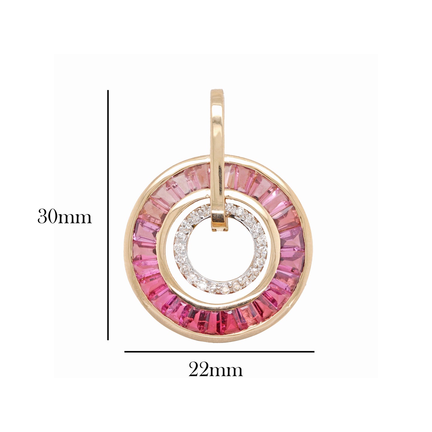 Pink Tourmaline Circle Pendant