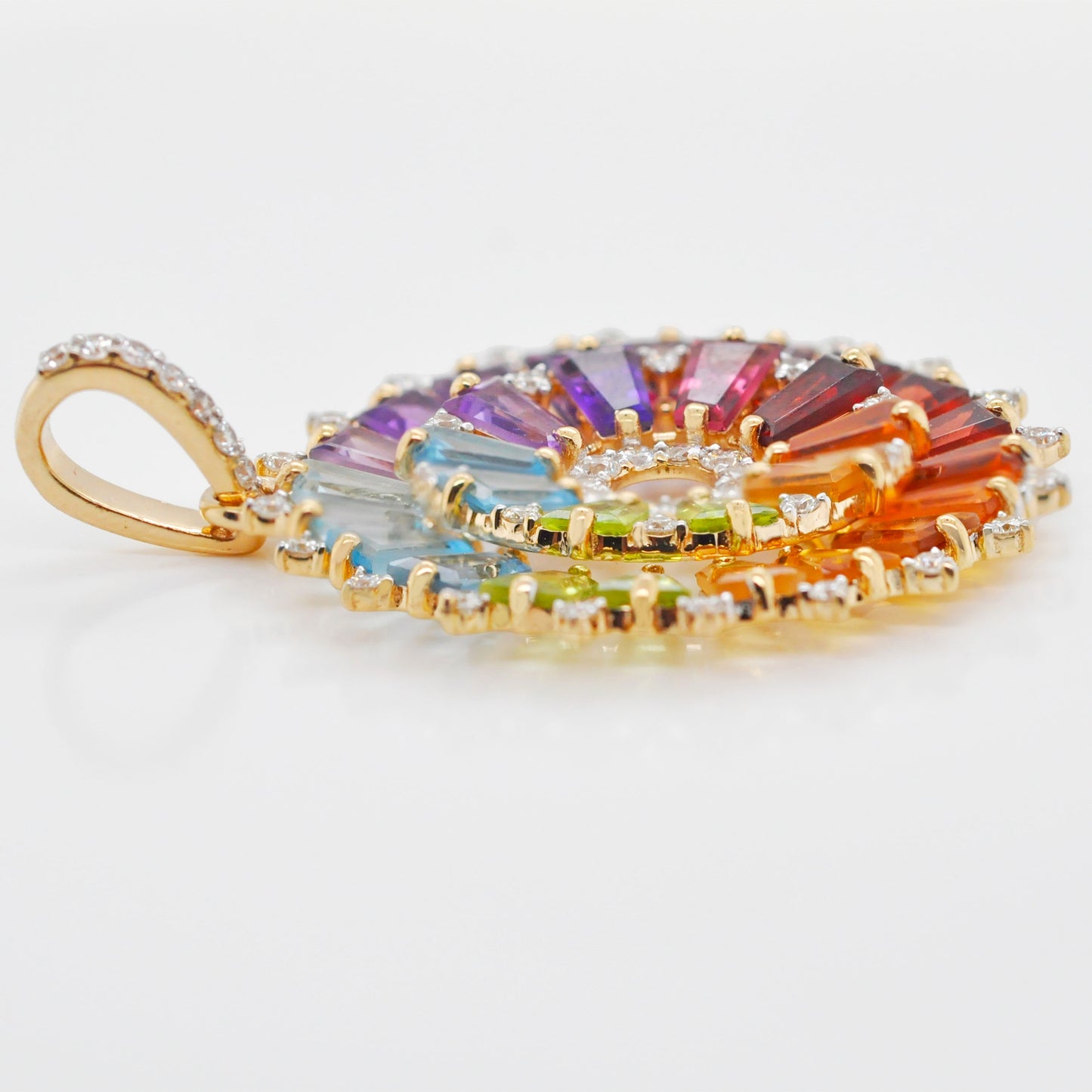 Rainbow Orbit Diamond Pendant
