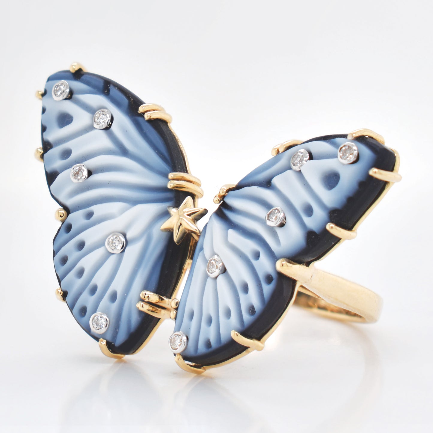 14K Gold Butterfly Cocktail Ring