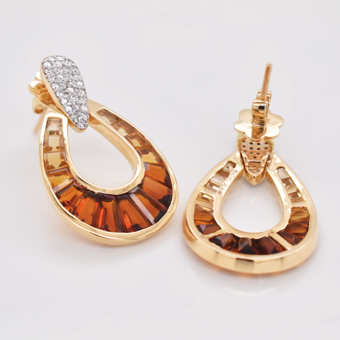 Citrine Doorknocker Earrings