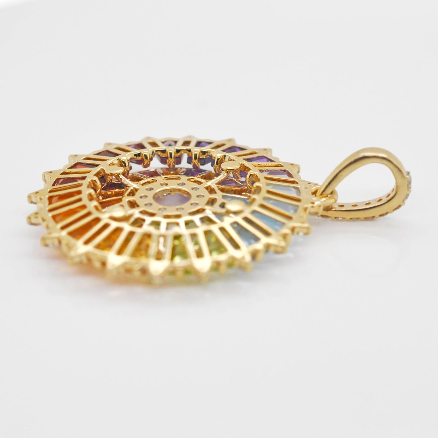 Rainbow Orbit Diamond Pendant