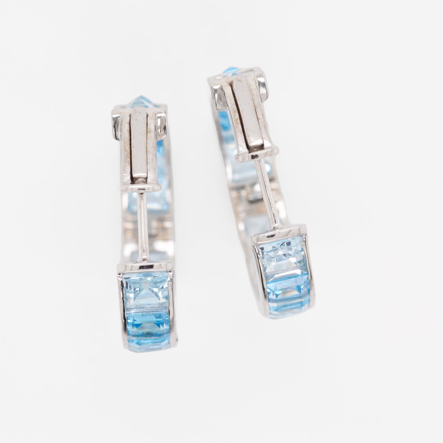 Blue Topaz Hoops