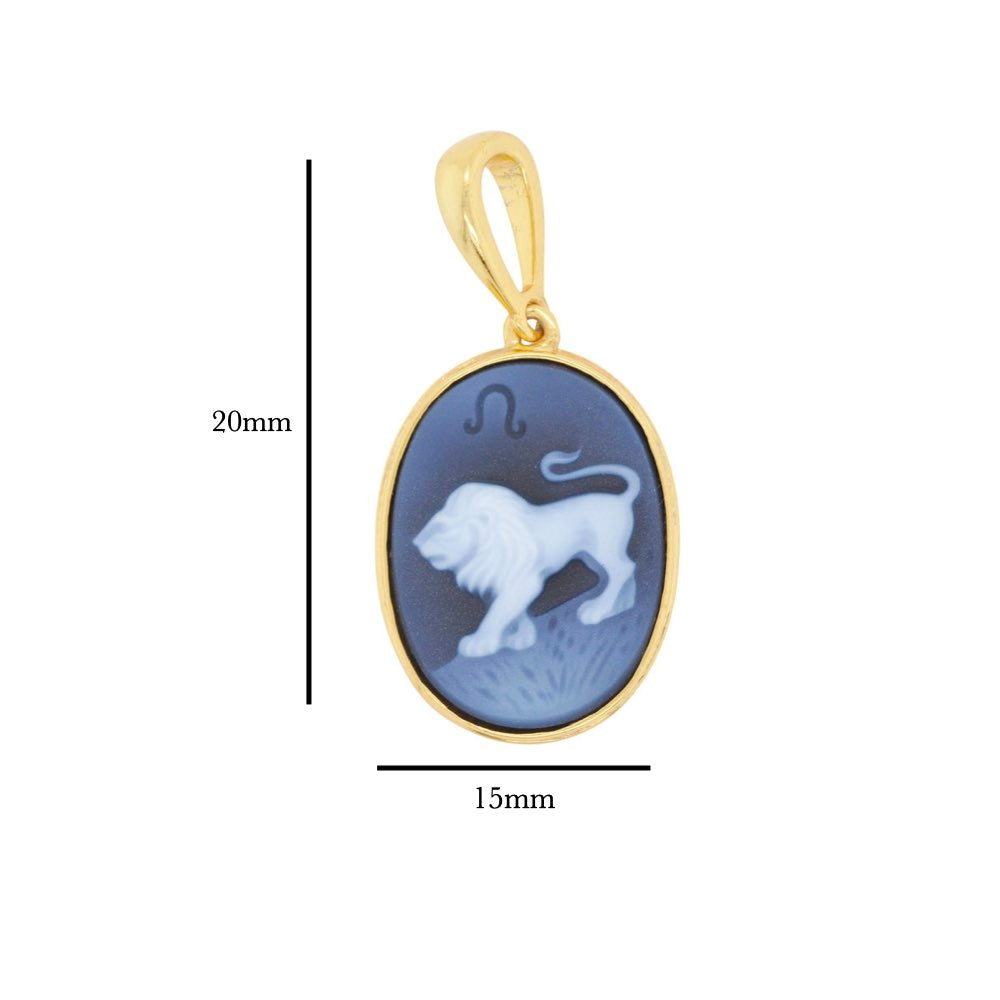 Löwe-Kamee-Schnitzerei-Sternzeichen-Anhänger