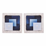 silver square cufflinks