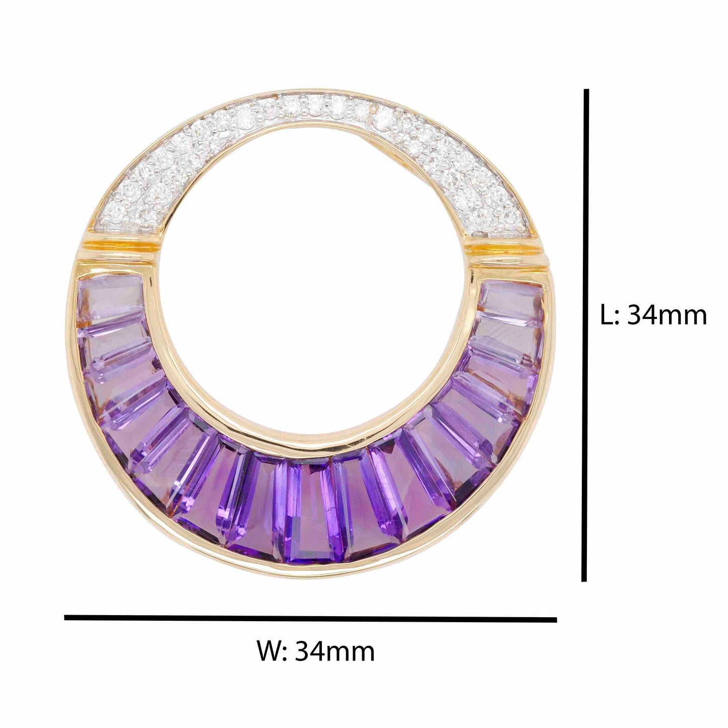 Amethyst diamond pendant design