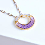 18K Gold Amethyst Cleopatra Diamond Pendant Brooch - Vaibhav Dhadda Jewelry
