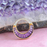 18K Gold Amethyst Cleopatra Diamond Pendant Brooch - Vaibhav Dhadda Jewelry