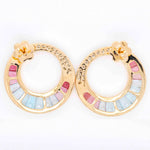 Pink tourmaline earrings in Art Deco style