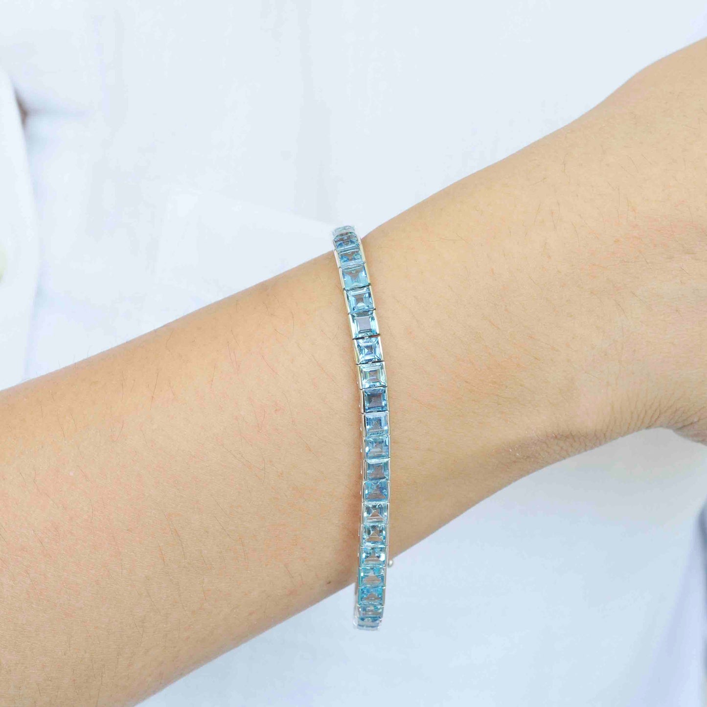 blue topaz birthstone bracelet