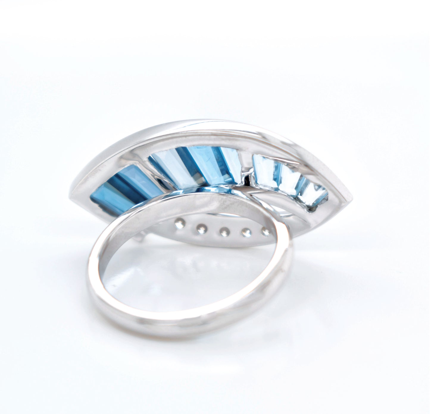 Blue Topaz Sickle Ring
