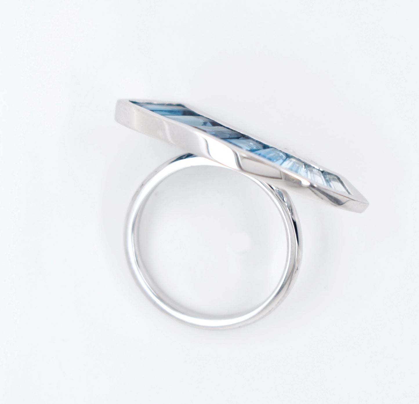 Blue Topaz Sickle Ring