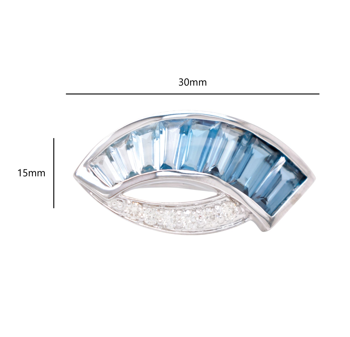 Blue Topaz Sickle Ring