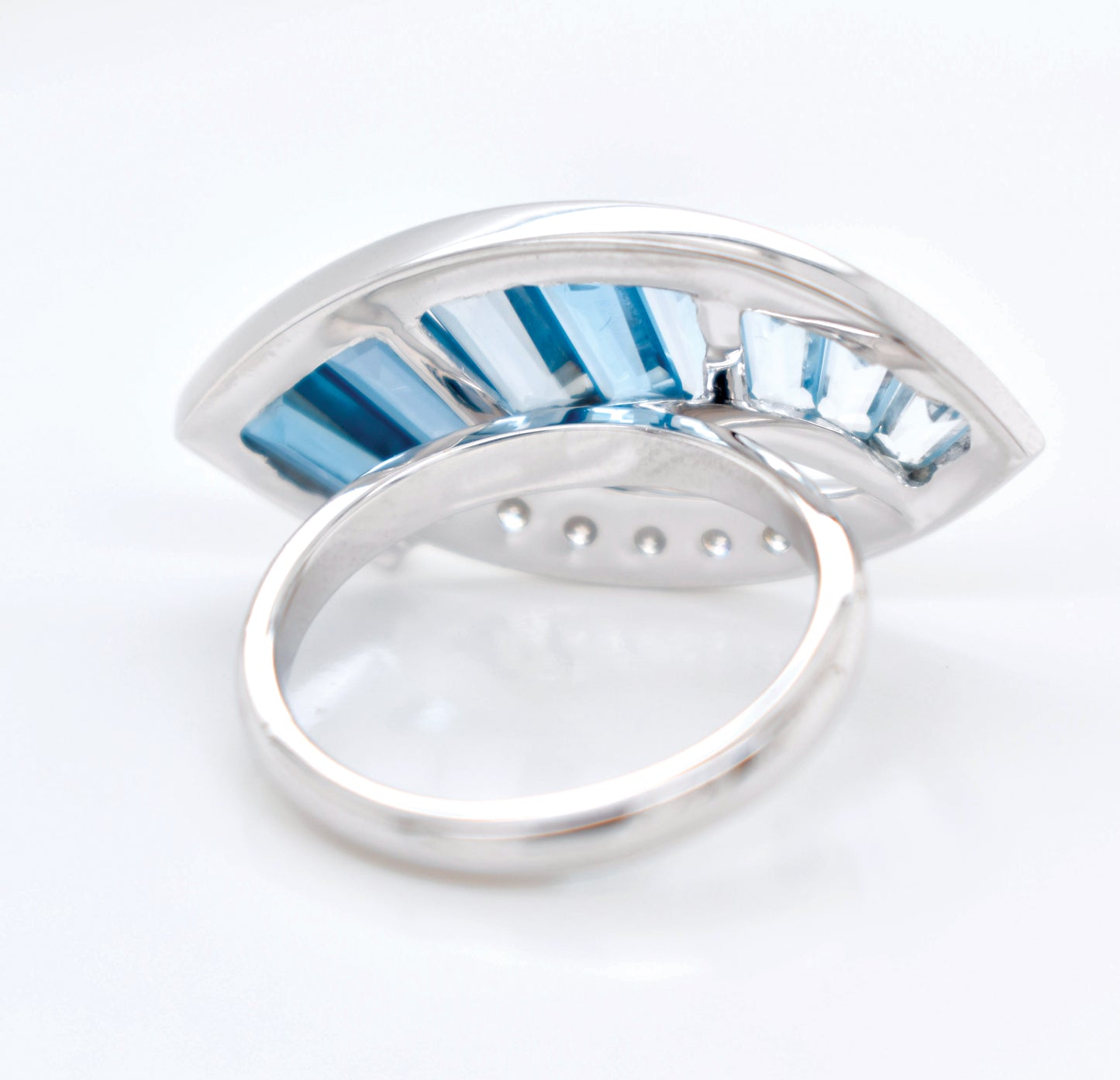 Blue Topaz Sickle Ring
