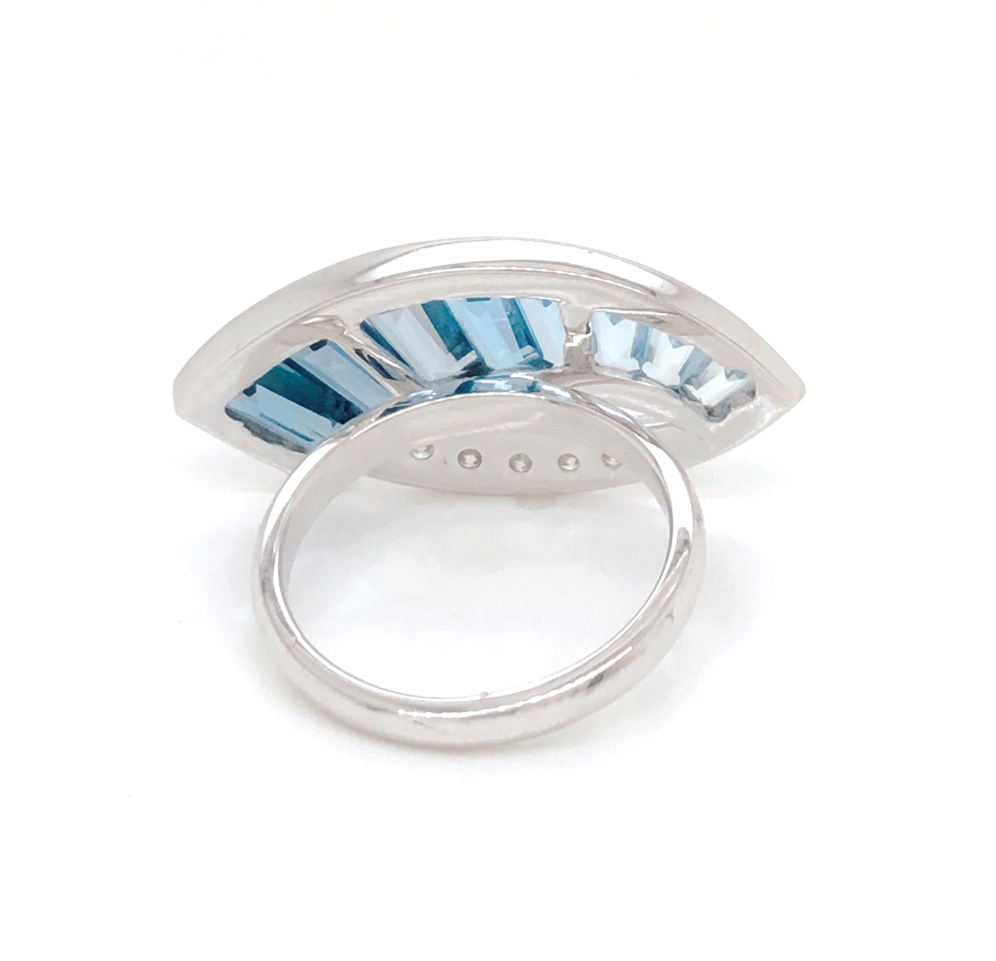 Blue Topaz Sickle Ring