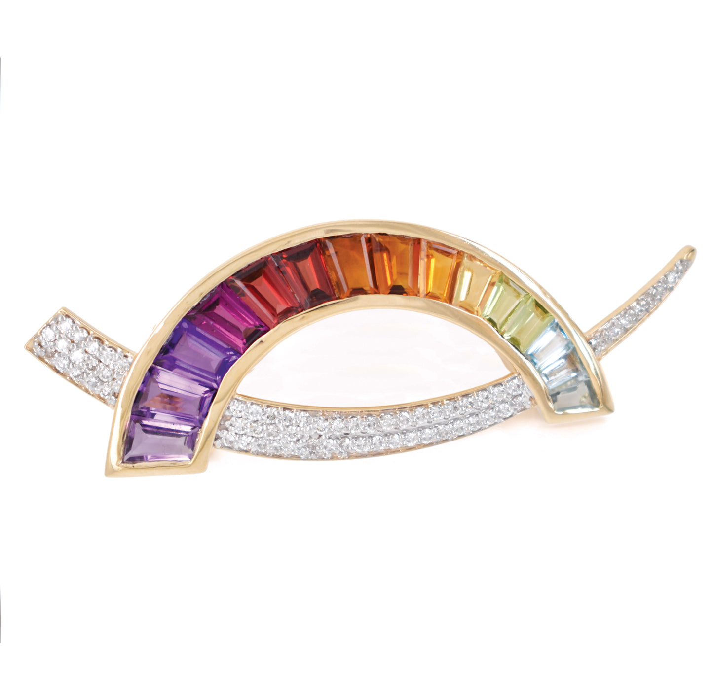 Signature D Diamond Pendant Brooch