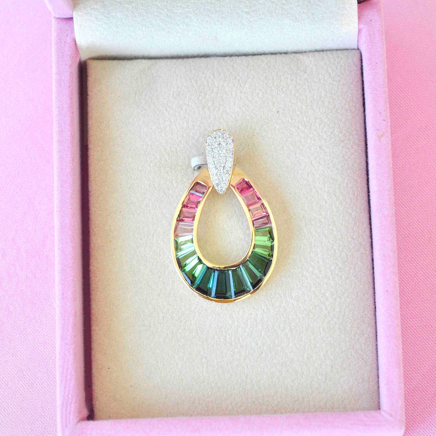 tourmaline slice pendant