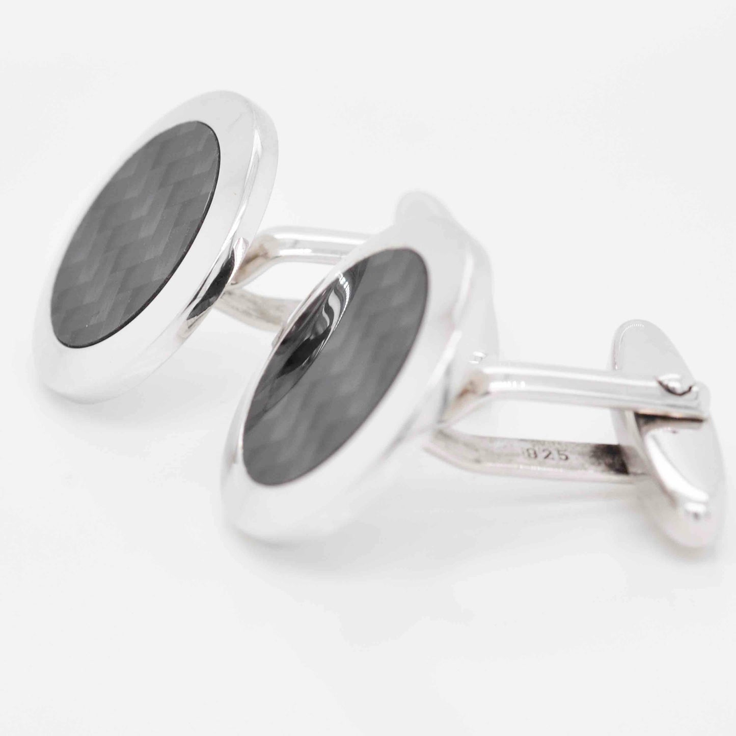 Sterling Silver Black Carbon Cufflinks - Vaibhav Dhadda Jewelry