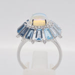 Detailed view of the gemstone setting craftsmanship.